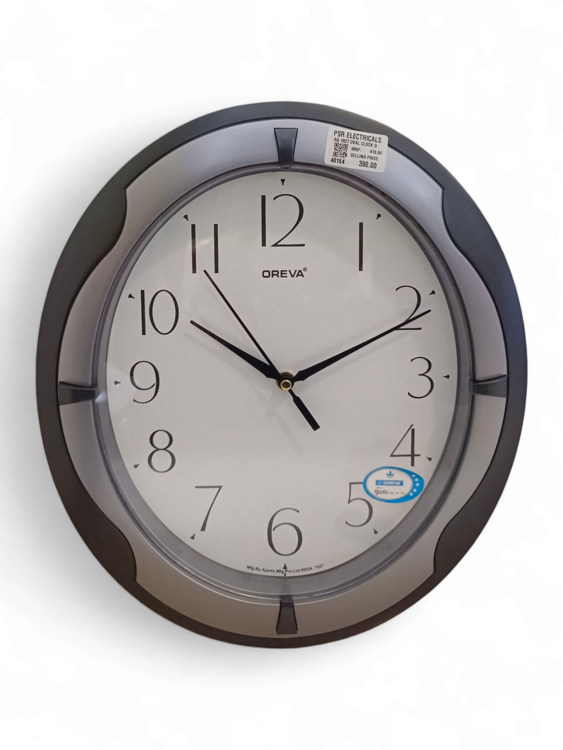 AQ 1627 OVAL CLOCK GREY AQ 1627 OVAL CLOCK GREY
